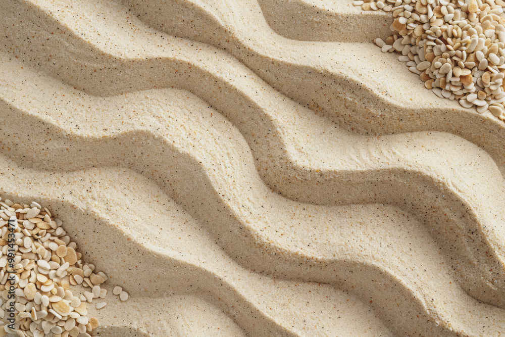 Obraz premium Abstract sand background on a table, with empty space for text.