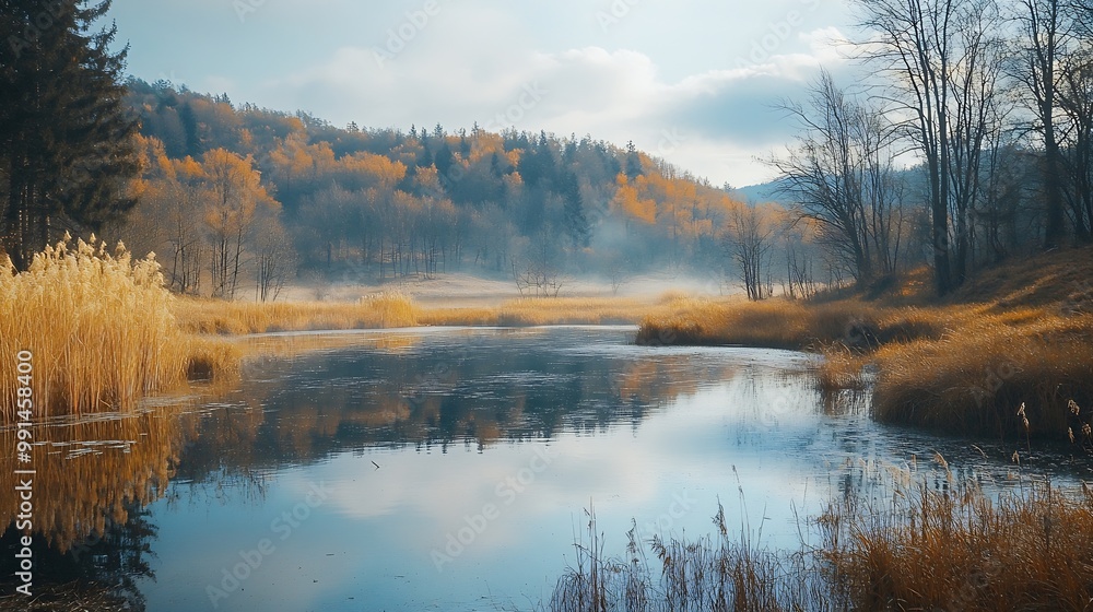 Obraz premium Landscape photos from the nature reserve of Jurilovca commune in Tulce : Generative AI