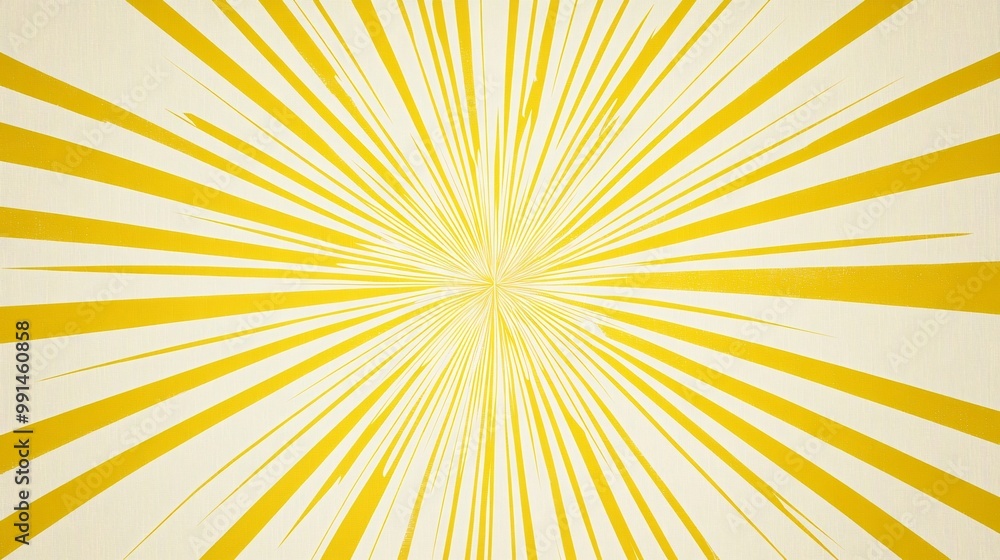 Abstract bright yellow and white stripes converge in the center.