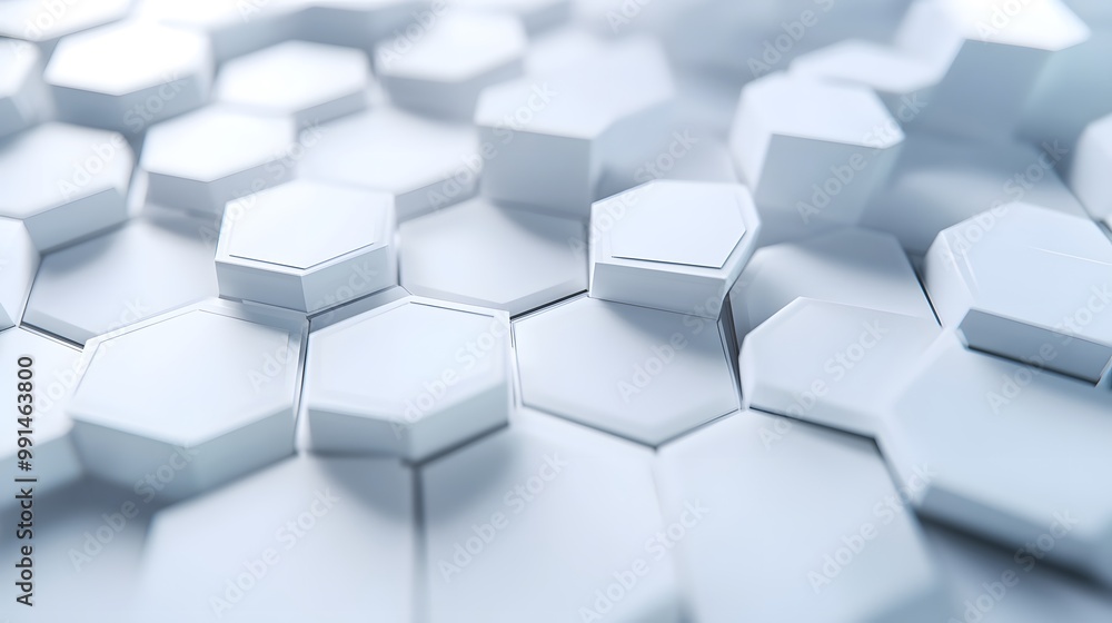 Abstract White Hexagon Pattern Background Abstract White Hexagon Pattern Background