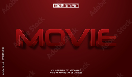 Editable 3d text style effect - Movie text effect Template
