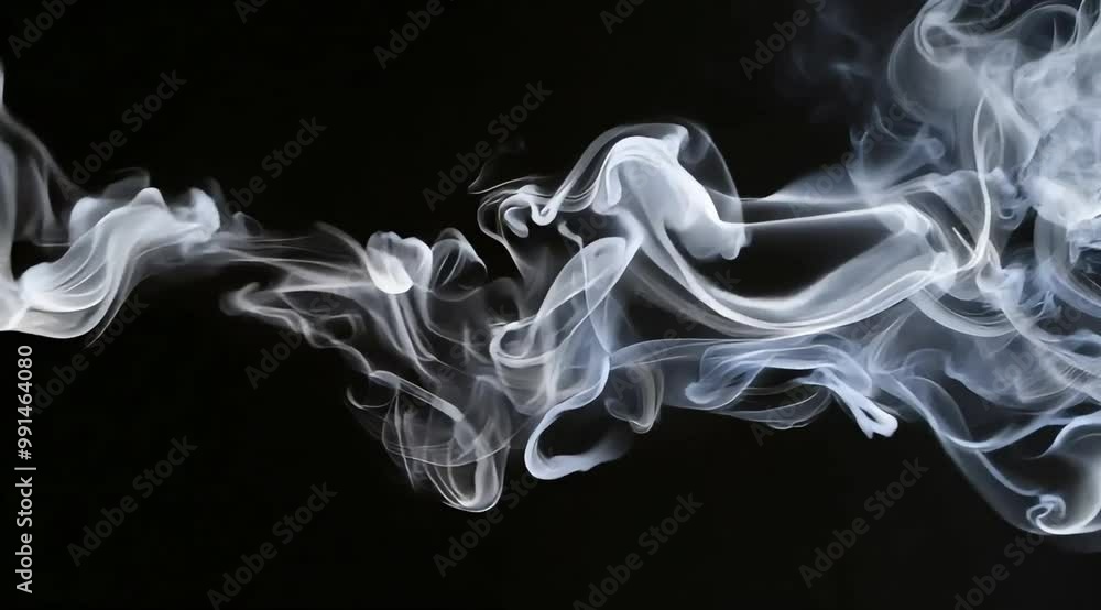 Grey Smoke on Black Background Animation Grey Smoke on Black Background Animation