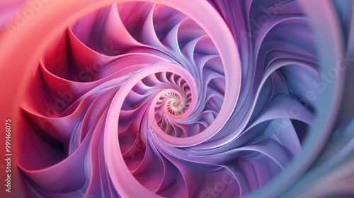 A design of interlocking spirals with a gradient color transition