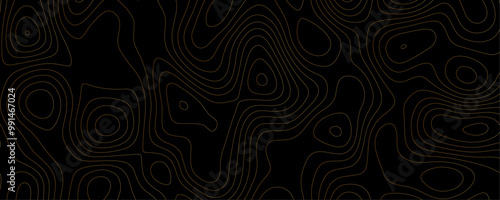 Topographic Map Collection A Black Color Template Set with Wavy Terrain Patterns and Geometric Contour Lines for Hiking and Sport Graphics 