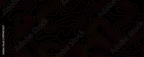 Geographic Contour Lines A Black Topography Template with Abstract Terrain Patterns and Mountain Relief for Social Media Story Banners
