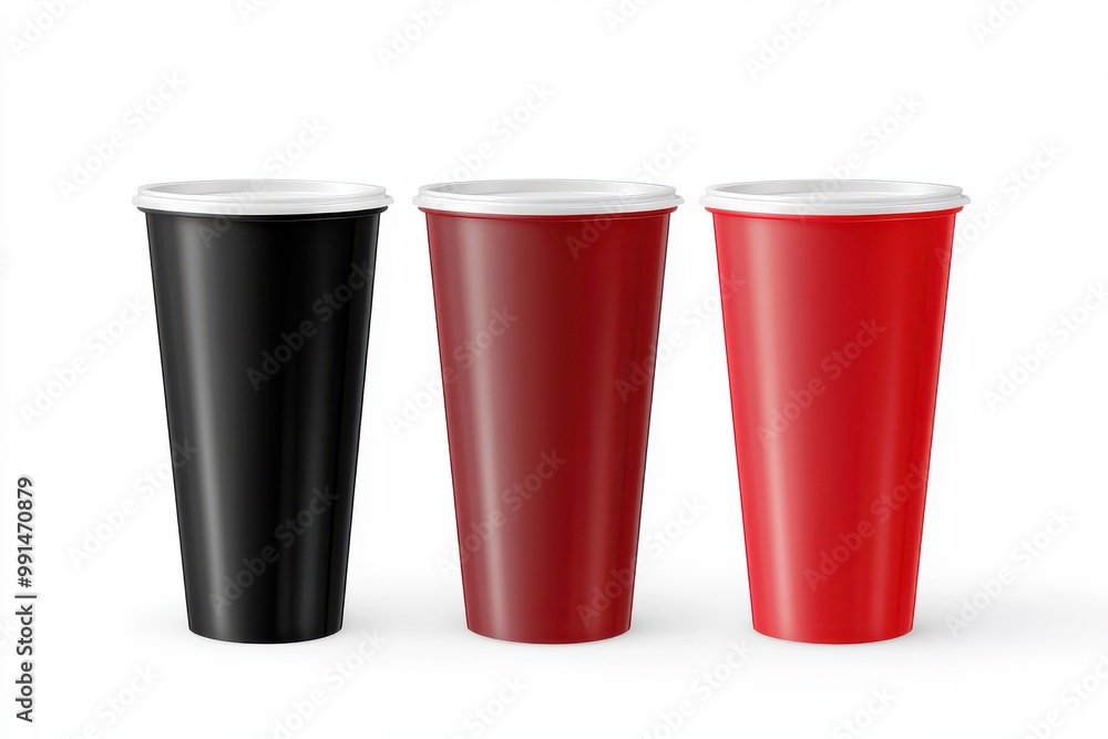 muxkup red plastic cup on white background muxkup red plastic cup on white background
