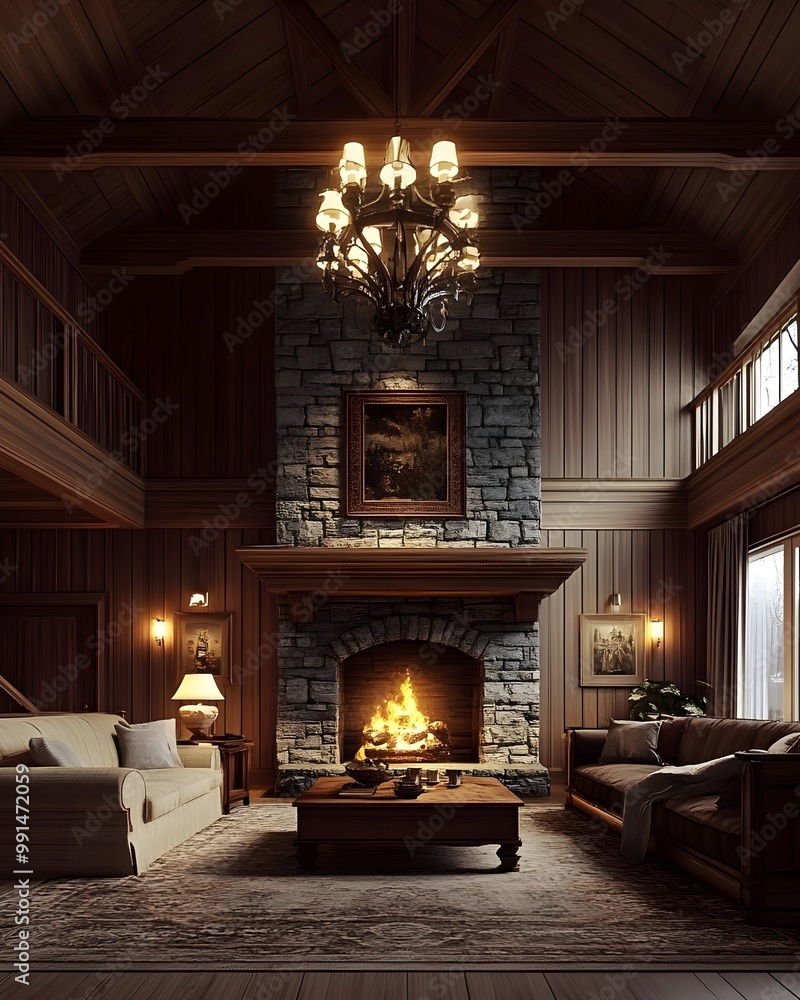 Inviting Rustic Living Room with Dark Wood Details Inviting Rustic Living Room with Dark Wood Details