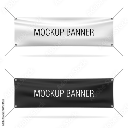 Banner Vinyl. Vector. Isolated. Mockup