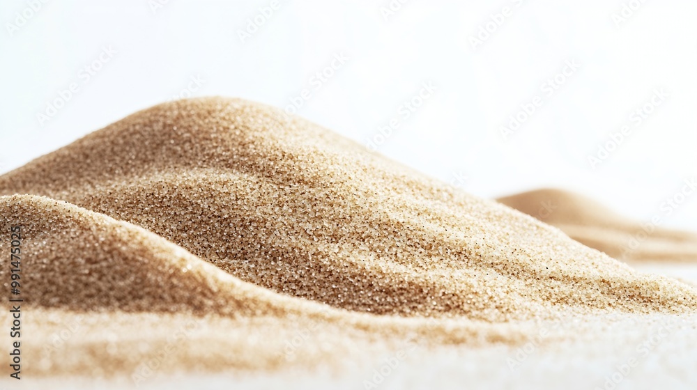 Pile of dry beach sand on white background : Generative AI Pile of dry beach sand on white background : Generative AI
