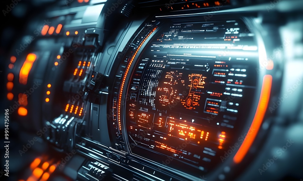 Futuristic Digital Interface with Data Visualization Futuristic Digital Interface with Data Visualization