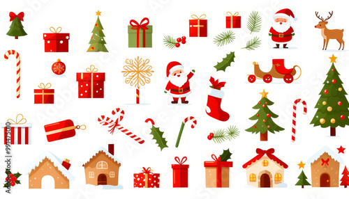 set of christmas icons