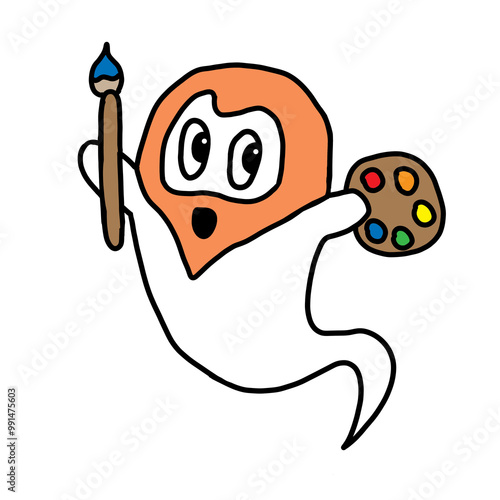 Vincent Van Ghost Van Gogh Spooky Art History Halloween Illustration