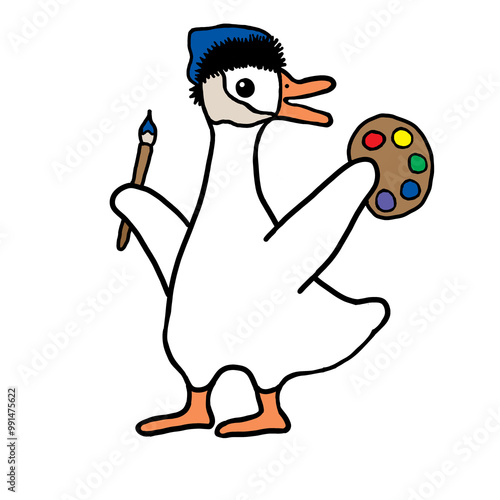 Vincent Van Goose Van Gogh Art History Pun Illustration