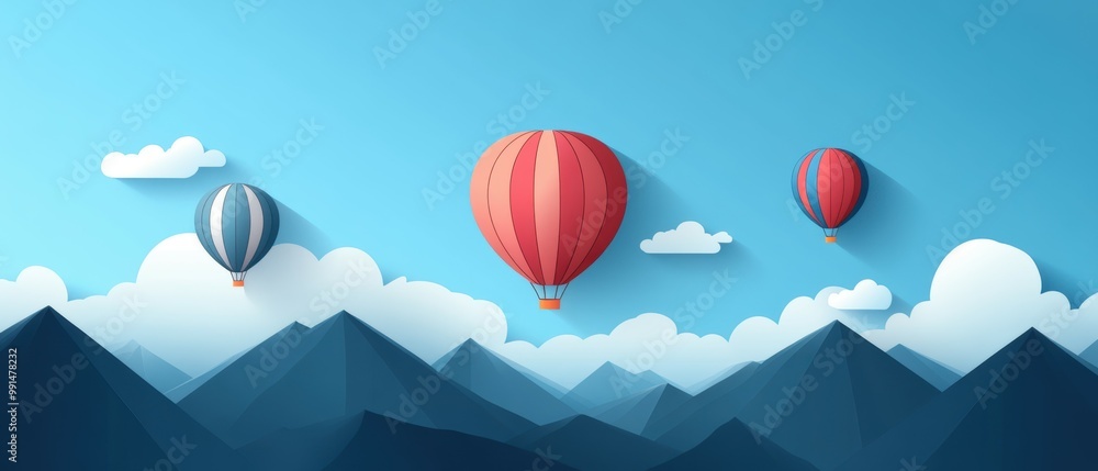 Hot air balloon festival vector flat minimalistic isolated illustration Hot air balloon festival vector flat minimalistic isolated illustration