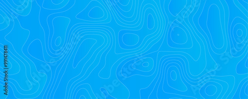 Abstract Marine Topography A Geometric Vector Map with Wavy Contour Lines and Depth Patterns for Ocean and Underwater Terrain Navigation 