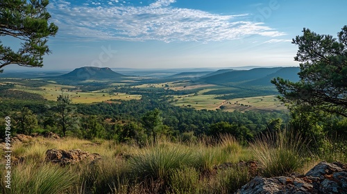 View of landscape from Kloppenheim Country Estate Machadodorp Province of Mpumalanga South Africa Africa : Generative AI photo