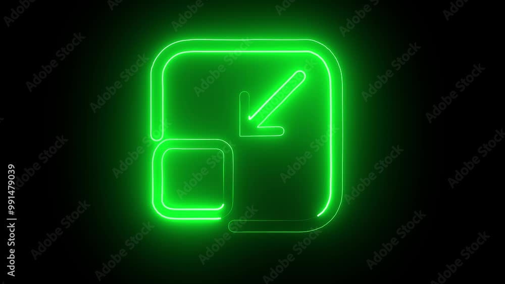 A glowing blue color neon exit sign with an arrow pointing left on a black background. A glowing blue color neon exit sign with an arrow pointing left on a black background.