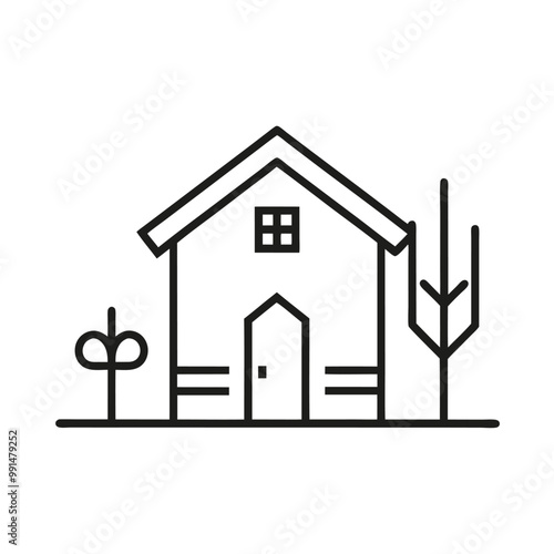 House Line Art Logo Icon Design Unique and Modern Logo Design AI Generated