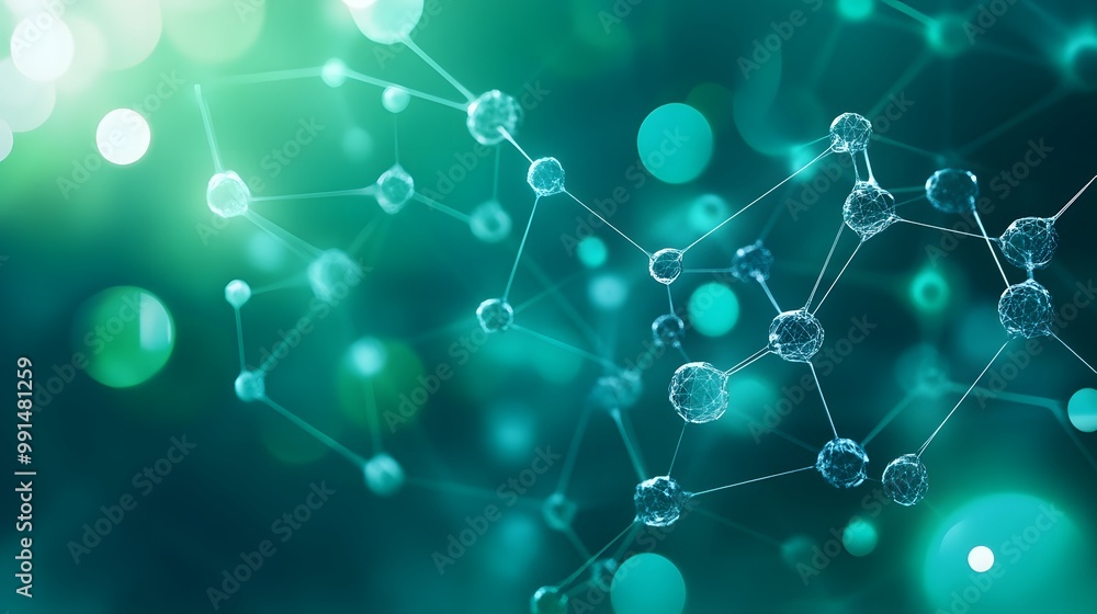 Abstract Network of Interconnected Nodes with Bokeh Lights