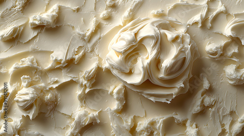 Close up of the creamy texture of yellow butter background