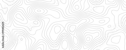 Wallpaper Mural Geographic Topology Chart A Wavy Abstract Map Design with Contoured Mountain Lines and Striped Relief Patterns in a Minimalist Style
 Torontodigital.ca