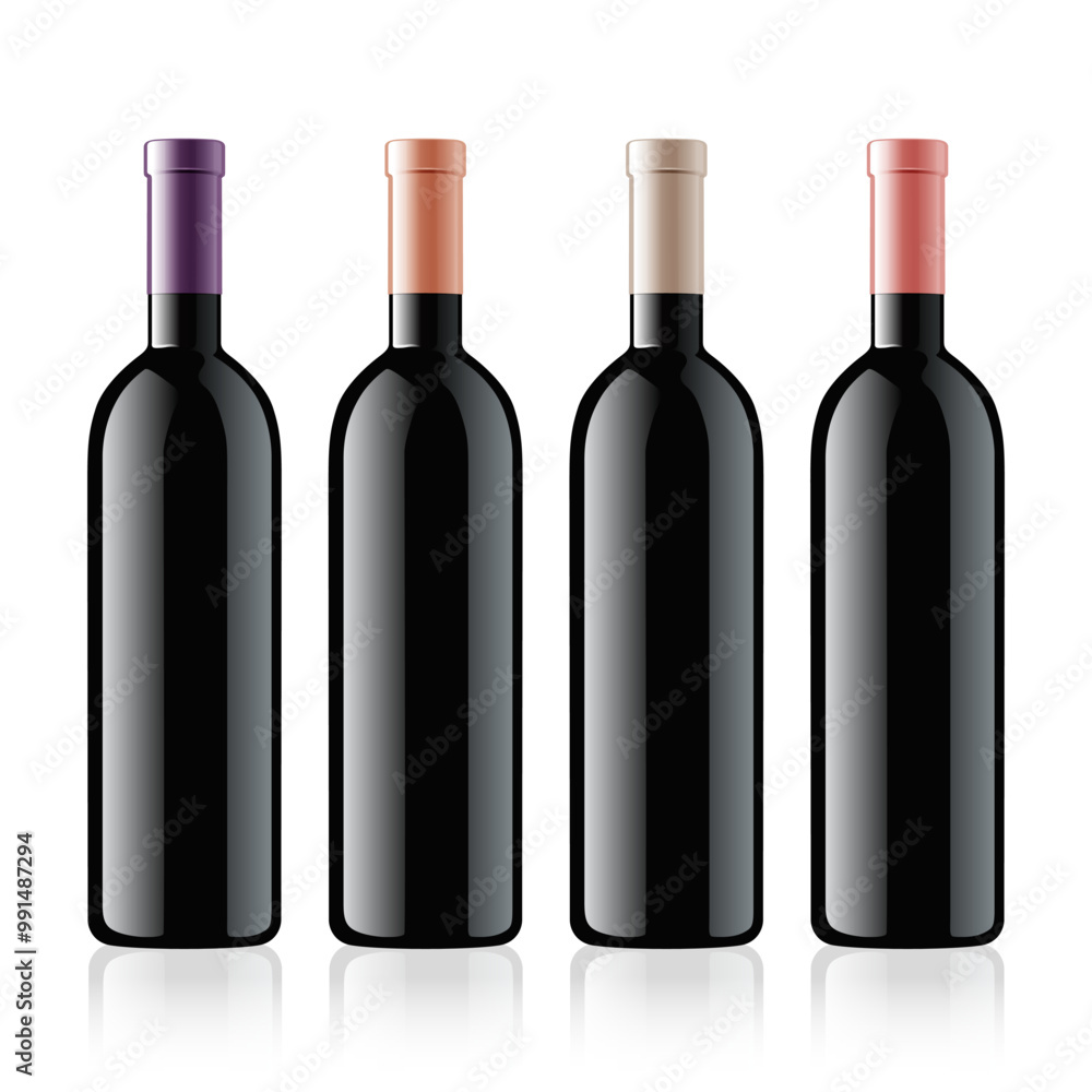 Wine bottle isolated on white background. Vector Wine bottle isolated on white background. Vector