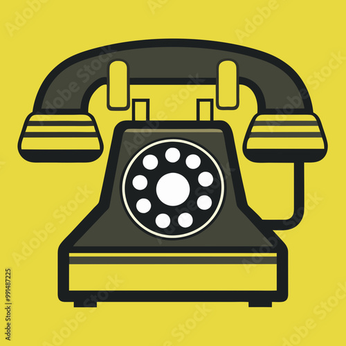 retro telephone on white