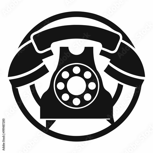 retro telephone isolated on white background