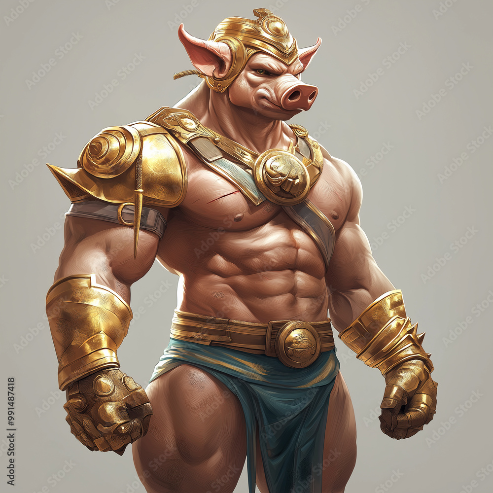A pig character for slot game, video game, Mobile game, Illustration A pig character for slot game, video game, Mobile game, Illustration