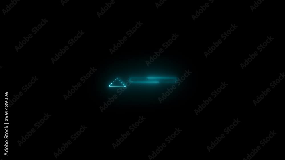 Neon hide bcc icon glowing black background animation Neon hide bcc icon glowing black background animation