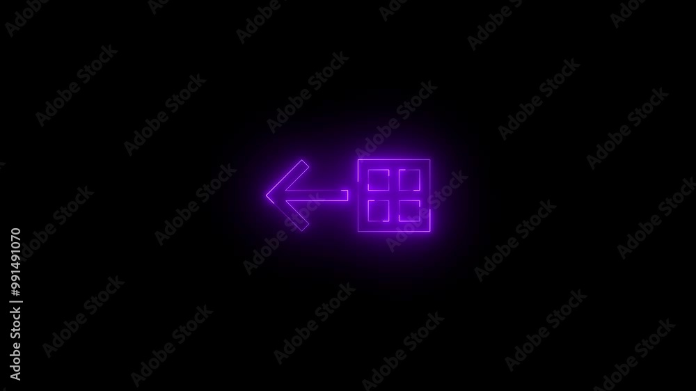 Neon Import all icon glowing black background animation Neon Import all icon glowing black background animation