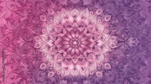 Wallpaper Mural Abstract pink mandala pattern. Torontodigital.ca