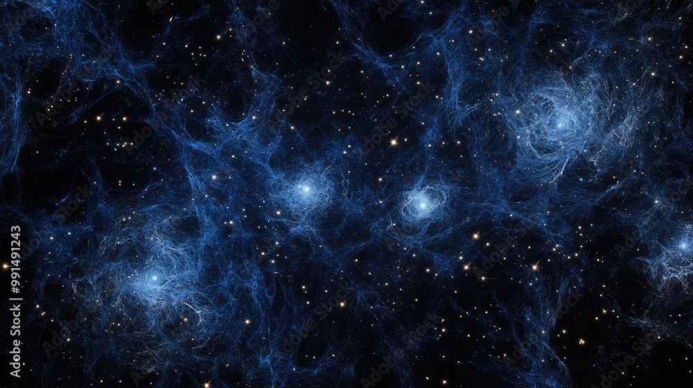 Star clusters forming intricate patterns in the night sky Star clusters forming intricate patterns in the night sky
