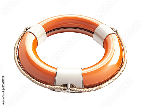 a orange and white life preserver photo