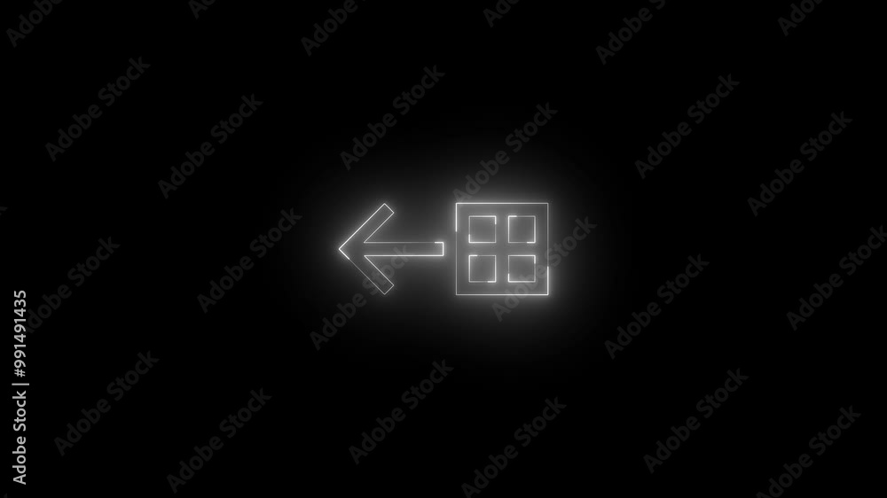 Neon Import all icon glowing black background animation Neon Import all icon glowing black background animation