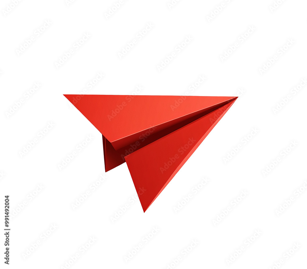 a red paper airplane on a white surface a red paper airplane on a white surface