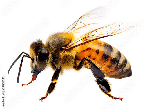 a close up of a bee photo