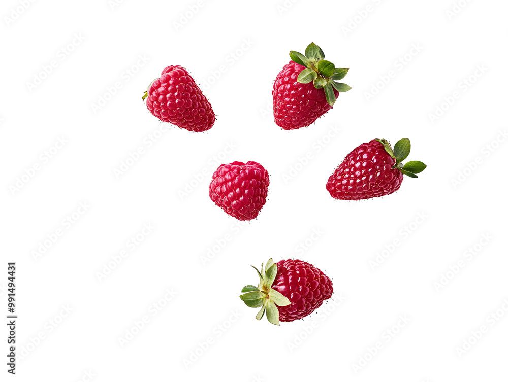 a group of raspberries on a white surface a group of raspberries on a white surface
