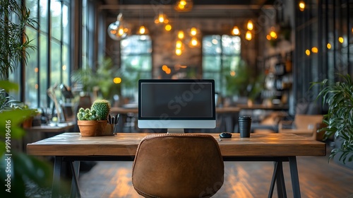 Wallpaper Mural Open-plan workspace with sleek furniture and modern decor Torontodigital.ca