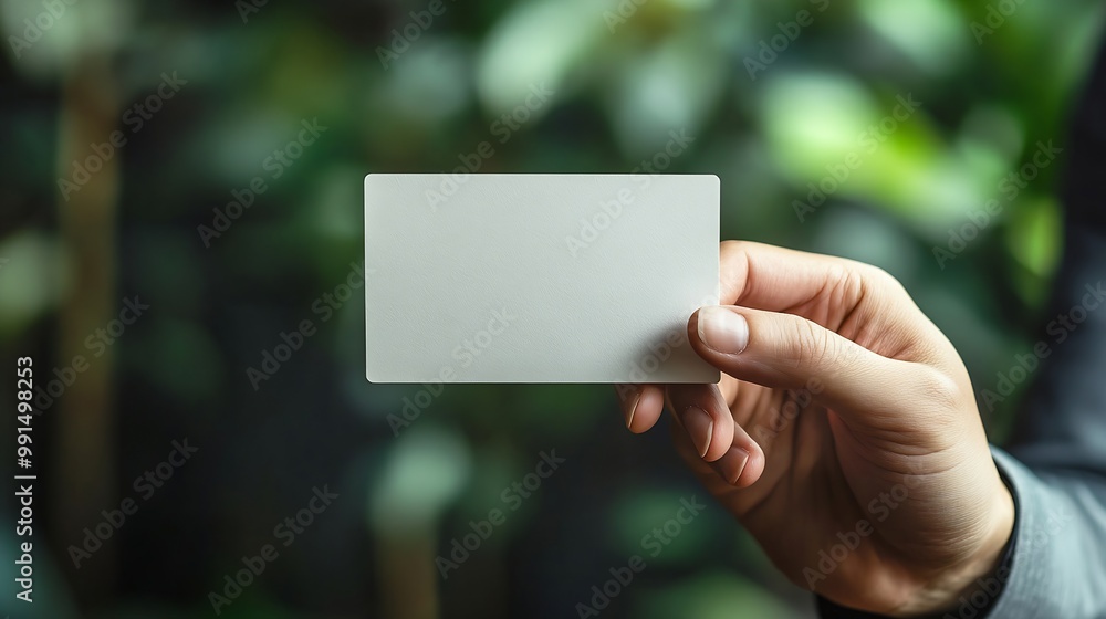 Hand holding business card : Generative AI Hand holding business card : Generative AI