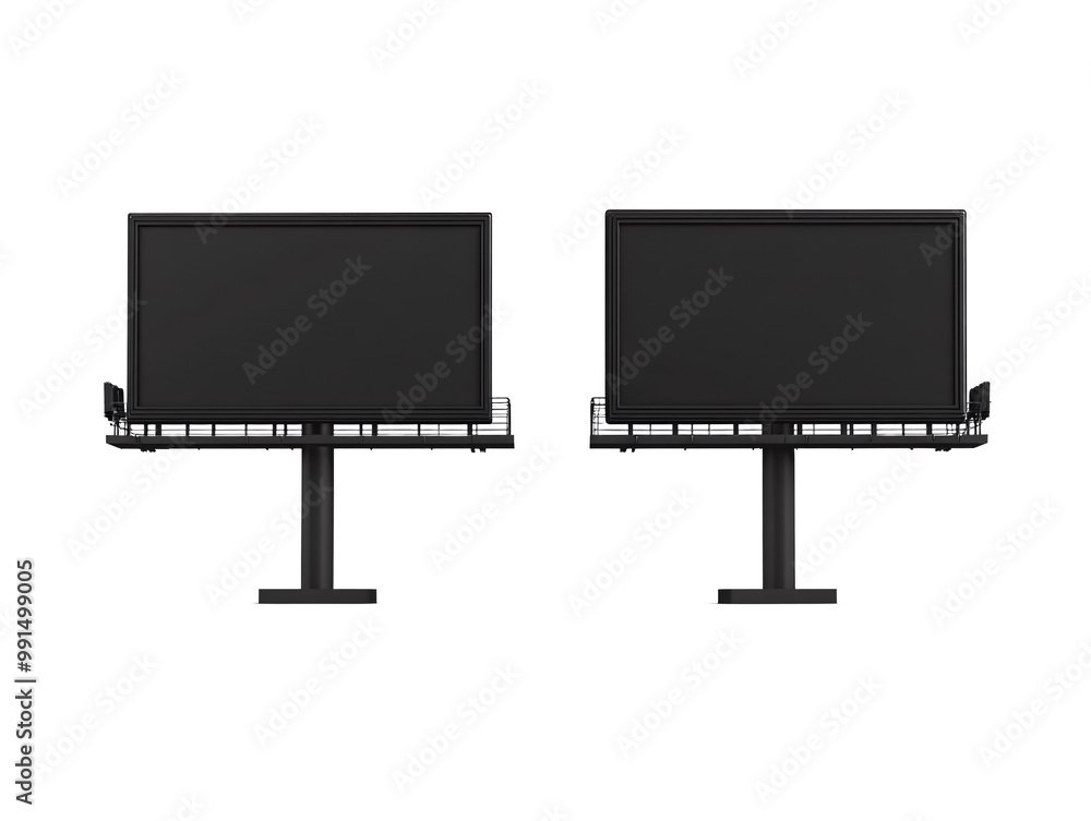 a pair of black billboards a pair of black billboards