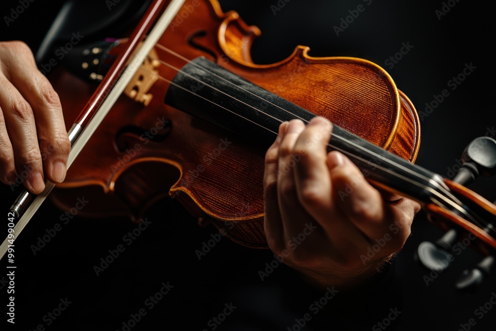Close-up of a Violinist's Hand Playing Close-up of a Violinist's Hand Playing