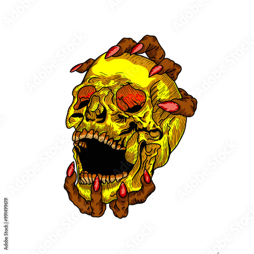 Obraz na płótnie Skull Illustration Vector – Creepy and Artistic Design