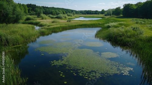 Landscape photos from the nature reserve of Jurilovca commune in Tulce : Generative AI photo