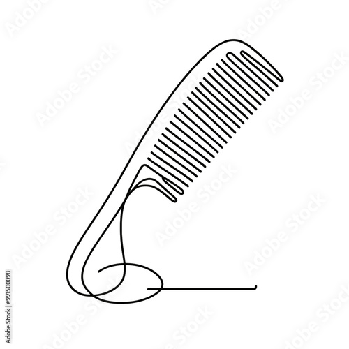 A stylized image of a comb with a line drawing of the teeth. The comb is shown in a close up, with the teeth of the comb visible. The image has a minimalist feel, with the focus on the comb