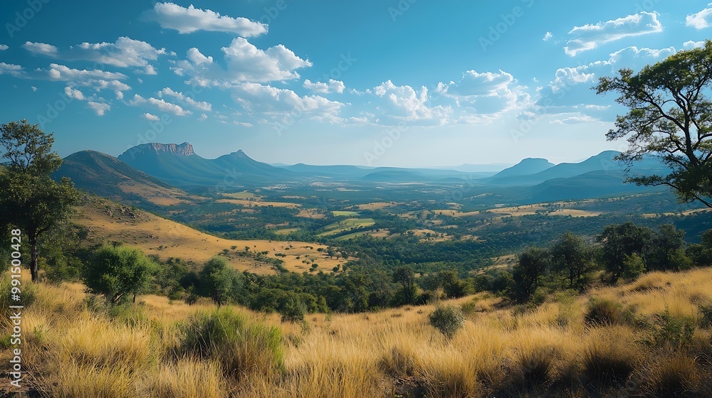 View of landscape from Kloppenheim Country Estate Machadodorp Province of Mpumalanga South Africa Africa : Generative AI View of landscape from Kloppenheim Country Estate Machadodorp Province of Mpumalanga South Africa Africa : Generative AI