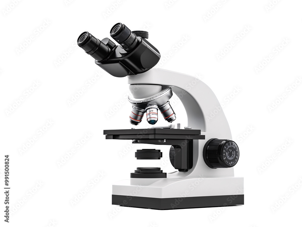 a white and black microscope a white and black microscope