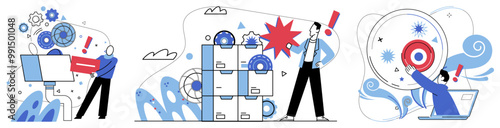 Mental processing vector illustration. Intellect unfolds its wings in vast sky mental processing and thoughtful inspection Conceptual ideas take root in fertile soil meticulous mental processing