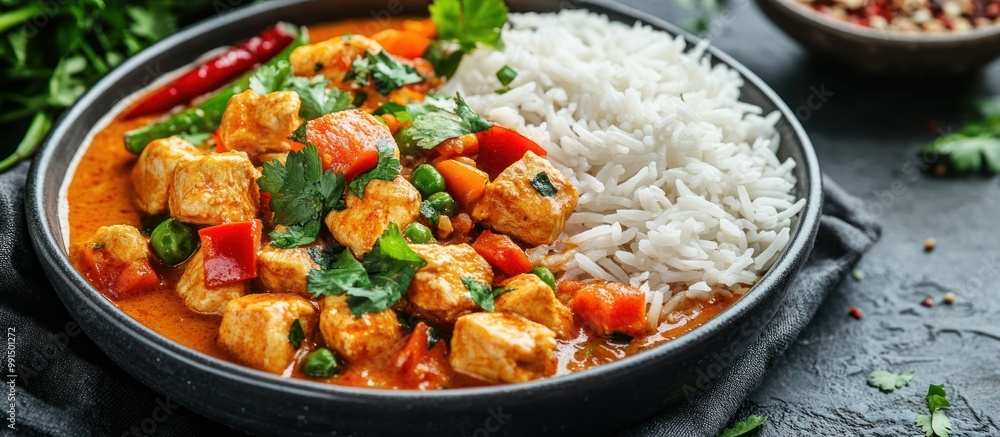Delicious Chicken Curry with Rice