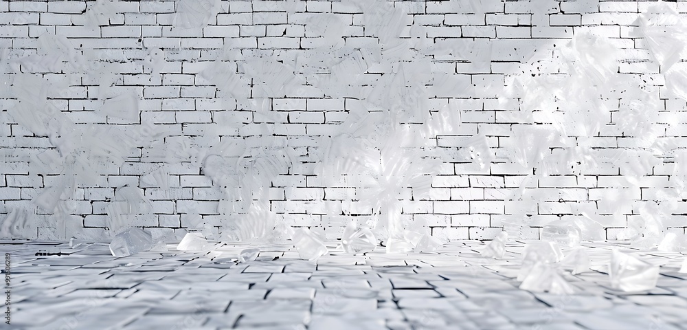 Empty Space on Crystal Brick Wall Background, Minimalist Flat Lay Empty Space on Crystal Brick Wall Background, Minimalist Flat Lay